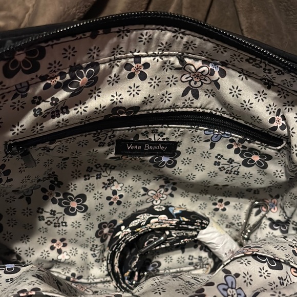 Vera Bradley Black Floral Glenna Cotton Hobo Bag - Picture 3 of 7